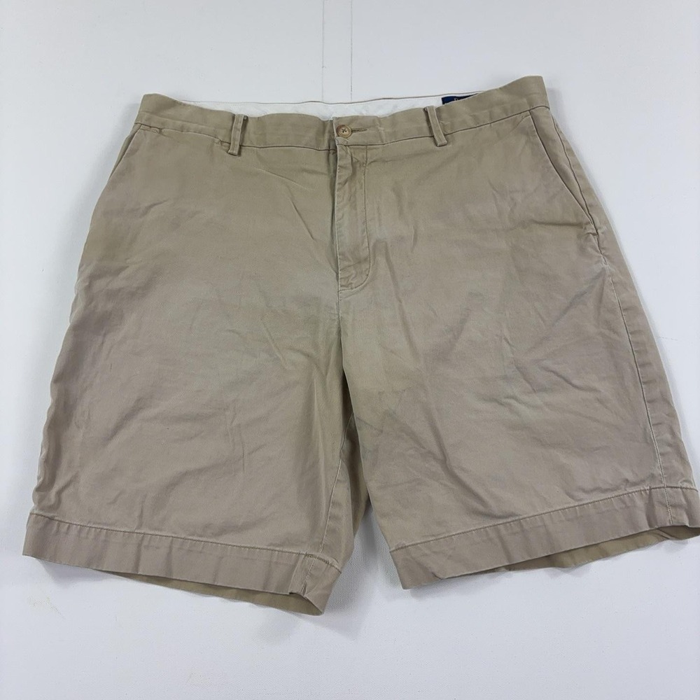 Polo Ralph Lauren Shorts Mens 36 Beige Chino Canvas Stretch Classic Fit 9 Inseam